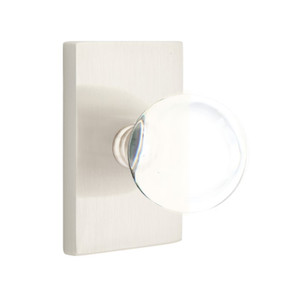 Emtek 5212-BL-US15 Bristol Door Knob Privacy Set With Modern Rectangular Rosette Satin Nickel