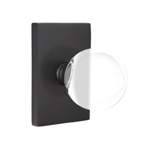 Emtek 5212-BL-US19 Bristol Door Knob Privacy Set With Modern Rectangular Rosette Flat Black