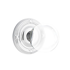 Emtek 8107-BL-US26 Bristol Crystal Door Knob Passage Set With Ribbon & Reed Rosette Polished Chrome