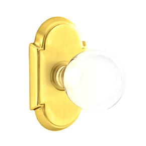 Emtek 8108-BL-US3 Bristol Crystal Door Knob Passage Set With #8 Rosette Polished Brass