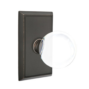 Emtek 8121-BL-US10B Bristol Crystal Door Knob Passage Set With Rectangular Rosette Oil Rubbed Bronze