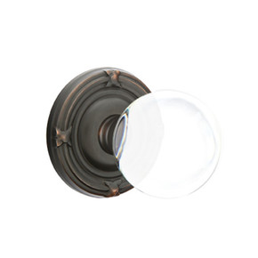 Emtek 8207-BL-US10B Bristol Crystal Door Knob Privacy Set With Ribbon & Reed Rosette Oil Rubbed Bronze