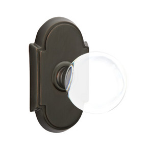 Emtek 8208-BL-US10B Bristol Crystal Door Knob Privacy Set With #8 Rosette Oil Rubbed Bronze