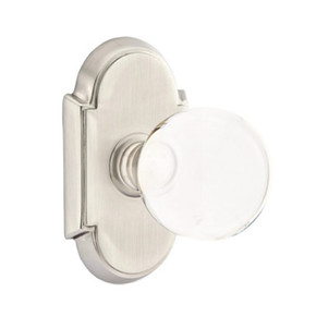 Emtek 8208-BL-US15 Bristol Crystal Door Knob Privacy Set With #8 Rosette Satin Nickel