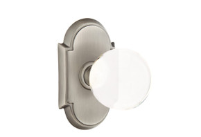 Emtek 8208-BL-US15A Bristol Crystal Door Knob Privacy Set With #8 Rosette Pewter