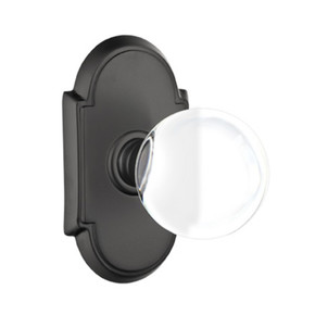Emtek 8208-BL-US19 Bristol Crystal Door Knob Privacy Set With #8 Rosette Flat Black