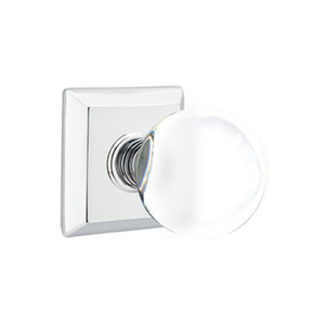 Emtek 8231-BL-US26 Bristol Crystal Door Knob Privacy Set With Quincy Rosette Polished Chrome