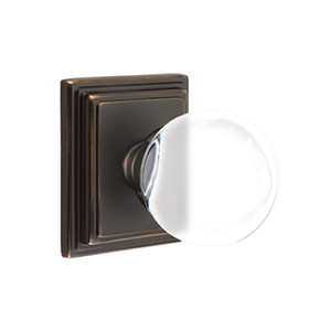 Emtek 8261-BL-US10B Bristol Crystal Door Knob Privacy Set With Wilshire Rosette Oil Rubbed Bronze