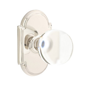 Emtek 8208-BL-US14 Bristol Crystal Door Knob Privacy Set With #8 Rosette Polished Nickel