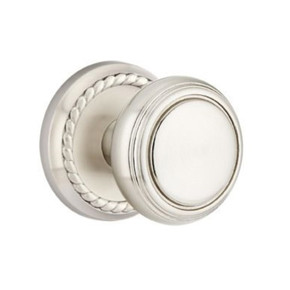 Emtek 8051-NW-US15 Norwich Door Knob Dummy Set With Rope Rosette Satin Nickel