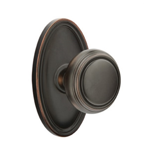 Emtek 8120-NW-US10B Norwich Door Knob Passage Set With Oval Rosette Oil Rubbed Bronze