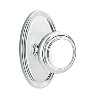 Emtek 8220-NW-US26 Norwich Door Knob Privacy Set With Oval Rosette Polished Chrome