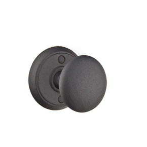 Emtek 7052-J-FBS Jamestown Door Knob Dummy Set With Wrought Steel #2 Rosette Flat Black Steel