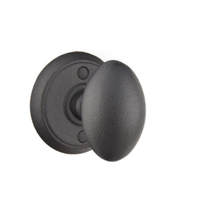 Emtek 7102-SV-FBS Savannah Door Knob Passage Set With Wrought Steel #2 Rosette Flat Black Steel