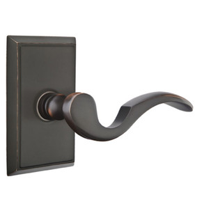 Emtek 8121-C-US10B Cortina Door Lever Passage Set With Rectangular Rosette Oil Rubbed Bronze