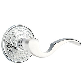 Emtek 8206-C-US26 Cortina Door Lever Privacy Set With Lancaster Rosette Polished Chrome