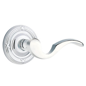 Emtek 8207-C-US26 Cortina Door Lever Privacy Set With Ribbon & Reed Rosette Polished Chrome