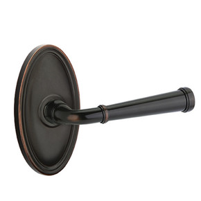 Emtek 8520-ME-US10B Merrimack Door Lever Dummy Set With Oval Rosette Oil Rubbed Bronze