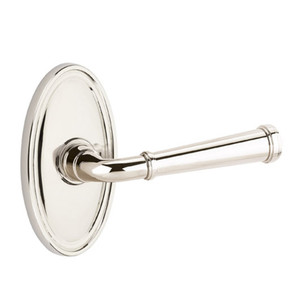Emtek 8520-ME-US14 Merrimack Door Lever Dummy Set With Oval Rosette Polished Nickel