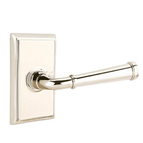 Emtek 8521-ME-US14 Merrimack Door Lever Dummy Set With Rectangular Rosette Polished Nickel