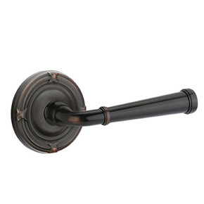 Emtek 8107-ME-US10B Merrimack Door Lever Passage Set With Ribbon & Reed Rosette Oil Rubbed Bronze