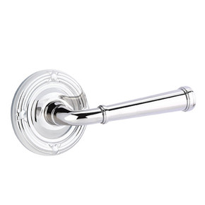 Emtek 8107-ME-US26 Merrimack Door Lever Passage Set With Ribbon & Reed Rosette Polished Chrome