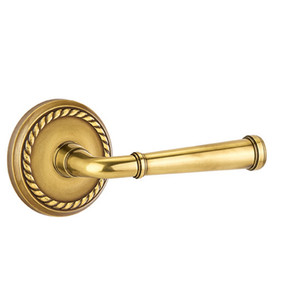 Emtek 8201-ME-US7 Merrimack Door Lever Privacy Set With Rope Rosette French Antique