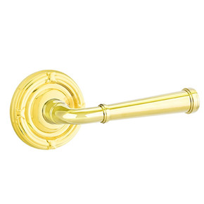 Emtek 8207-ME-US3 Merrimack Door Lever Privacy Set With Ribbon & Reed Rosette Polished Brass