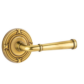 Emtek 8207-ME-US7 Merrimack Door Lever Privacy Set With Ribbon & Reed Rosette French Antique