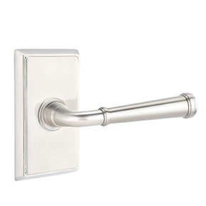 Emtek 8221-ME-US15 Merrimack Door Lever Privacy Set With Rectangular Rosette Satin Nickel
