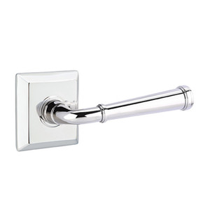 Emtek 8231-ME-US26 Merrimack Door Lever Privacy Set With Quincy Rosette Polished Chrome