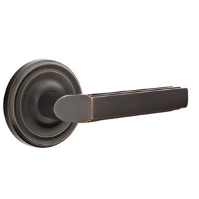 Emtek 8050-M-US10B Milano Door Lever Dummy Set With Regular Rosette Oil Rubbed Bronze
