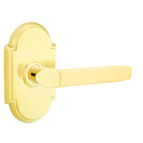 Emtek 8058-M-US3 Milano Door Lever Dummy Set With #8 Rosette Polished Brass