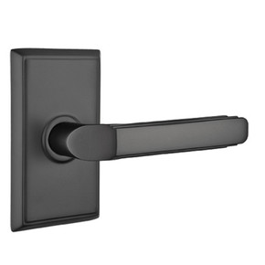 Emtek 8521-M-US19 Milano Door Lever Dummy Set With Rectangular Rosette Flat Black