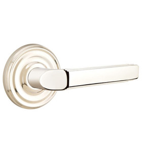Emtek 8100-M-US14 Milano Door Lever Passage Set With Regular Rosette Polished Nickel