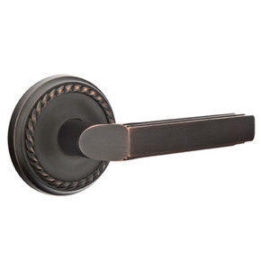 Emtek 8101-M-US10B Milano Door Lever Passage Set With Rope Rosette Oil Rubbed Bronze