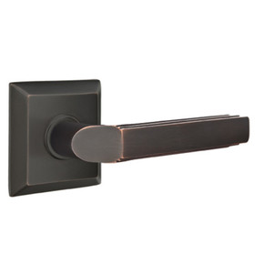 Emtek 8131-M-US10B Milano Door Lever Passage Set With Quincy Rosette Oil Rubbed Bronze