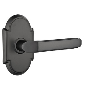 Emtek 8208-M-US19 Milano Door Lever Privacy Set With #8 Rosette Flat Black