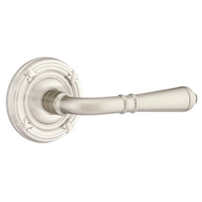 Emtek 8057-T-US15 Turino Door Lever Dummy Set With Ribbon & Reed Rosette Satin Nickel