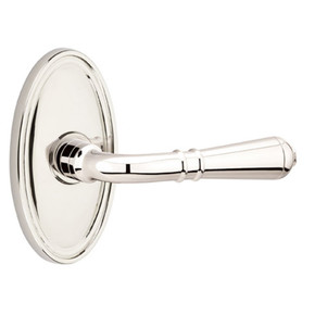 Emtek 8520-T-US14 Turino Door Lever Dummy Set With Oval Rosette Polished Nickel
