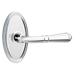 Emtek 8520-T-US26 Turino Door Lever Dummy Set With Oval Rosette Polished Chrome