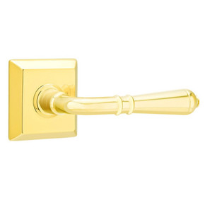 Emtek 8531-T-US3 Turino Door Lever Dummy Set With Quincy Rosette Polished Brass