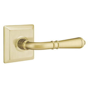 Emtek 8531-T-US4 Turino Door Lever Dummy Set With Quincy Rosette Satin Brass