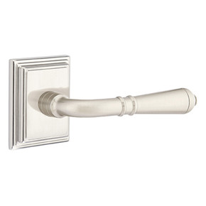 Emtek 8561-T-US15 Turino Door Lever Dummy Set With Wilshire Rosette Satin Nickel