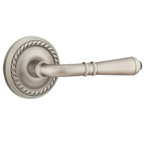 Emtek 8101-T-US15A Turino Door Lever Passage Set With Rope Rosette Pewter