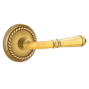 Emtek 8101-T-US7 Turino Door Lever Passage Set With Rope Rosette French Antique