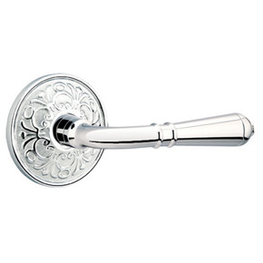 Emtek 8106-T-US26 Turino Door Lever Passage Set With Lancaster Rosette Polished Chrome