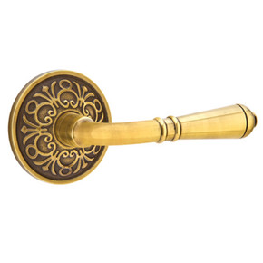 Emtek 8106-T-US7 Turino Door Lever Passage Set With Lancaster Rosette French Antique