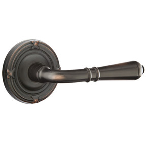 Emtek 8107-T-US10B Turino Door Lever Passage Set With Ribbon & Reed Rosette Oil Rubbed Bronze