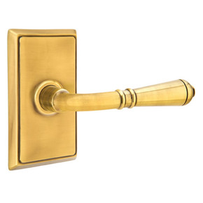 Emtek 8121-T-US7 Turino Door Lever Passage Set With Rectangular Rosette French Antique